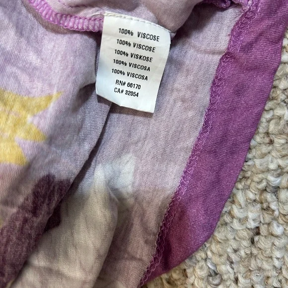 Anthropologie Blnk Stephanie Purple Gold Floral Long Sleeve Top NWT!, Size M - Picture 6 of 10